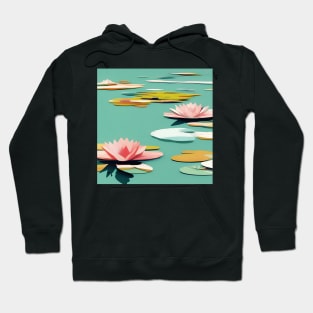 Pink Water Lily Collage Hoodie